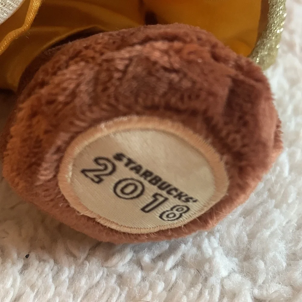 Starbucks 2018 Bearista Bear Gold Skirt Red Shirt Teddy Bear EUC